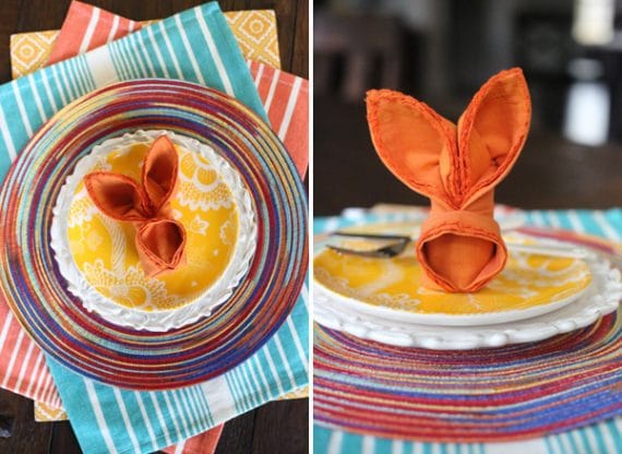 páscoa na UAN - guardanapos de coelhinho  páscoa na UAN