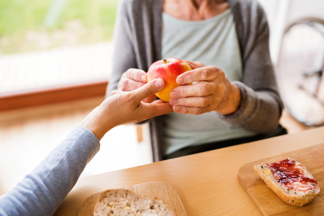 Unrecognizable Health Visitor And A Senior Woman During Home Visit 