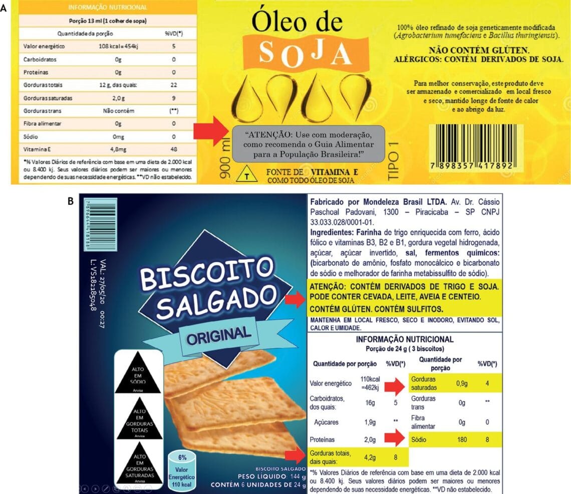 Rotulagem nutricional simplificada para fácil entendimento dos valores nutricionais.