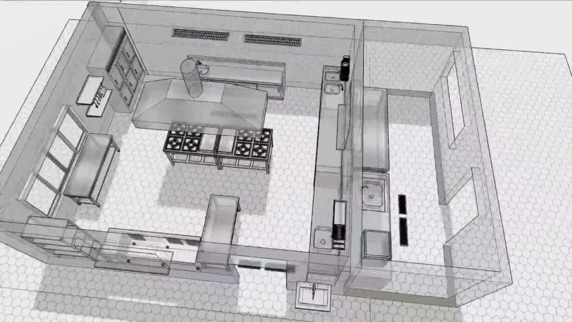 Normas e obrigações na estrutura de cozinhas industriais: otimização do espaço para melhor fluxo de trabalho.