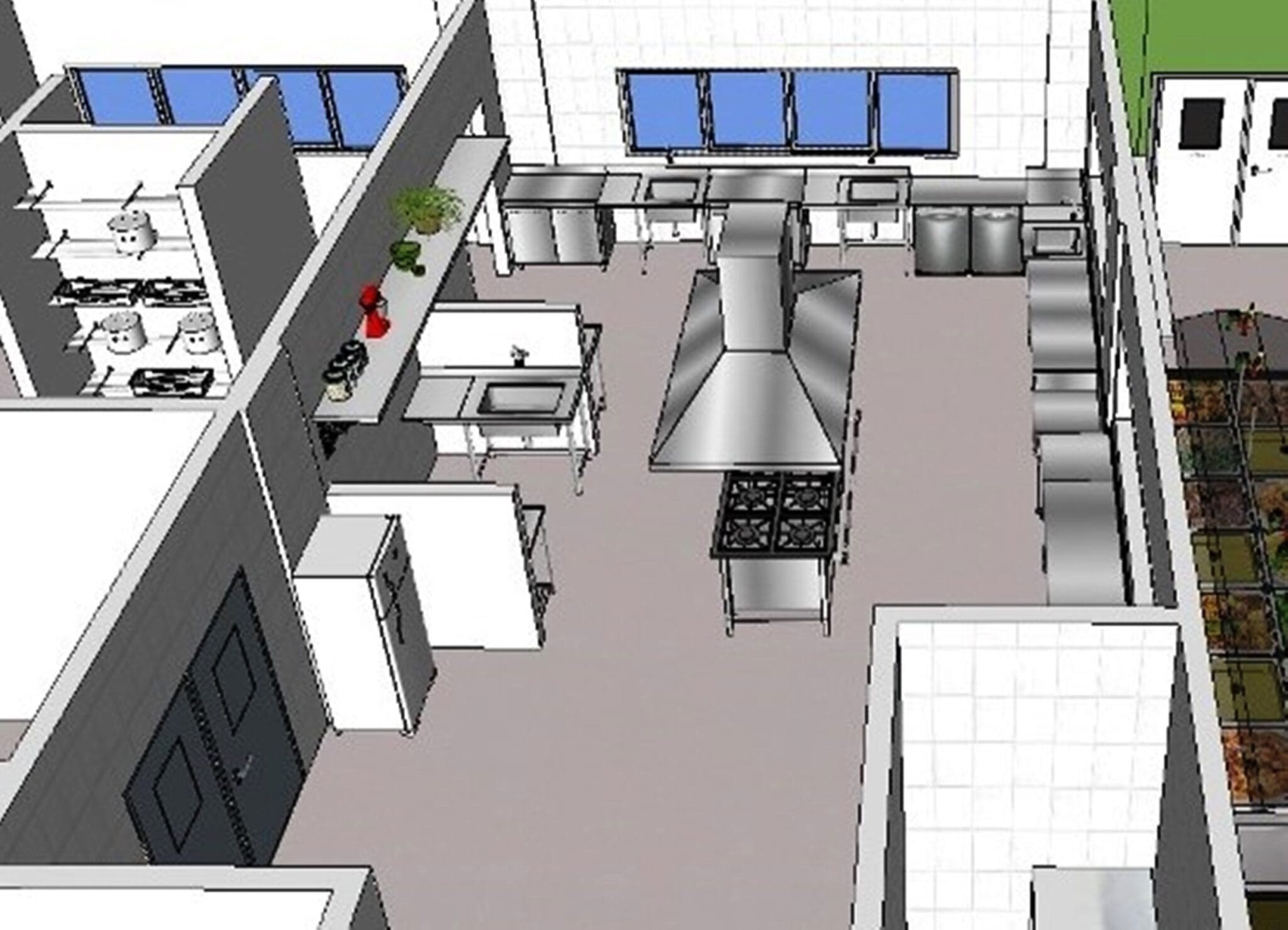 Layout de Cozinha Industrial de um Restaurante - Nutri Mix
